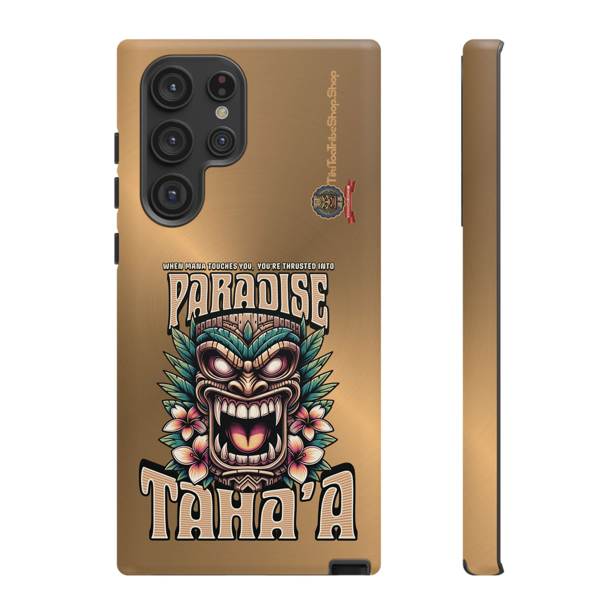 Tahaa – Coque Antichoc Premium « Tiki Féroce » | Design Tribal & Protection Maximale