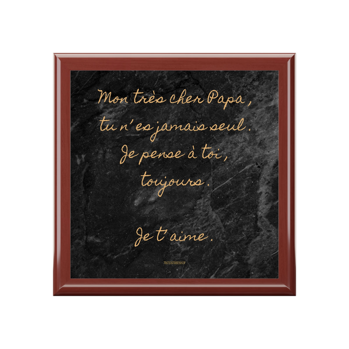 Coffret à Bijoux en bois noble avec carreaux céramique  