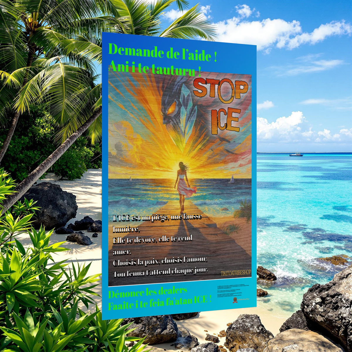 Posters Anti-ICE Polynésie – Affiches de Sensibilisation Contre la Drogue “Paruru i te ora – Brisons les chaînes de l’ICE”