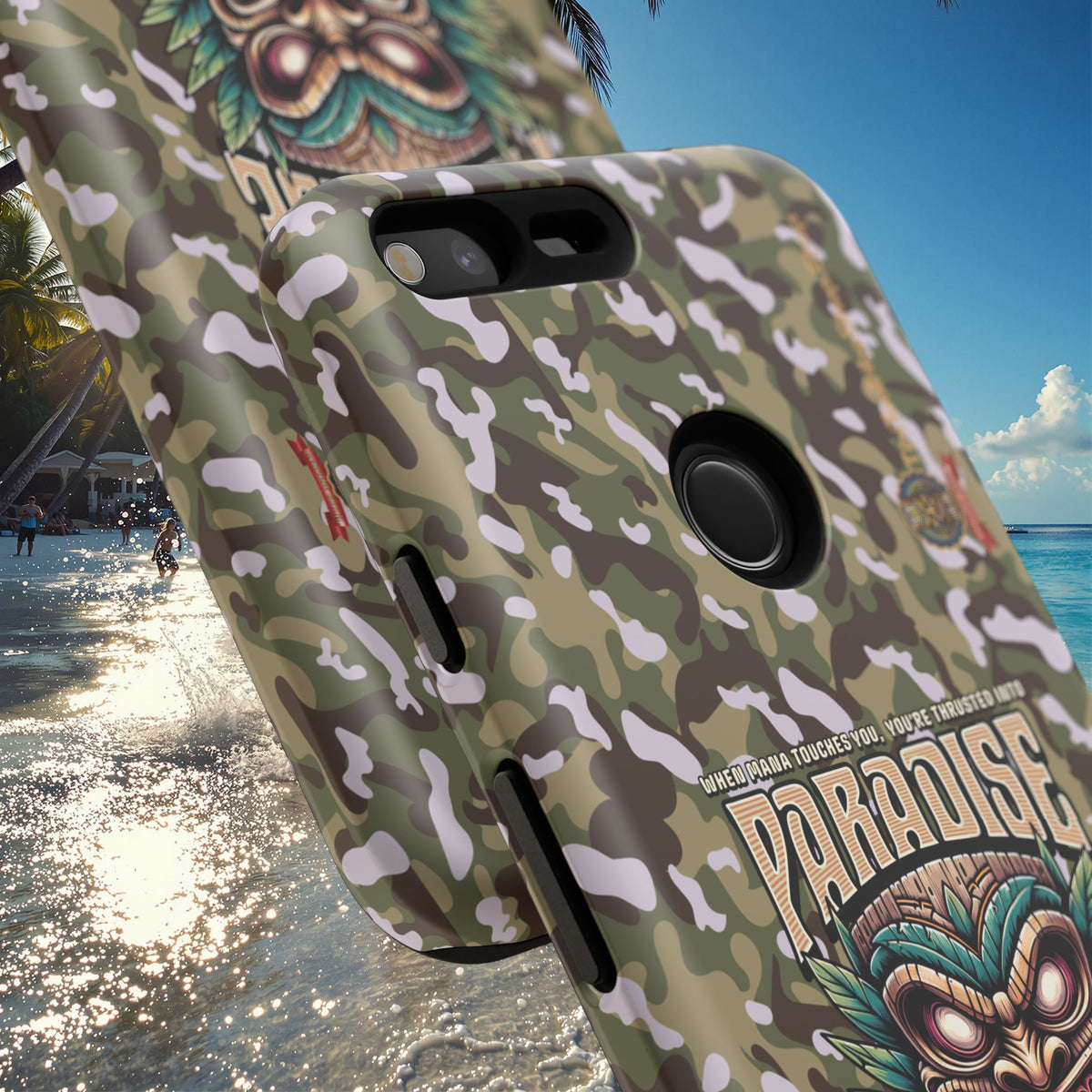 Tahaa – Coque Antichoc Premium « Tiki Féroce » | Design Tribal & Protection Maximale