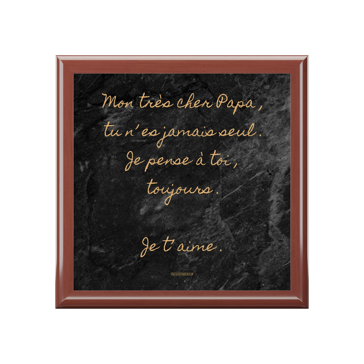 Coffret à Bijoux en bois noble avec carreaux céramique  