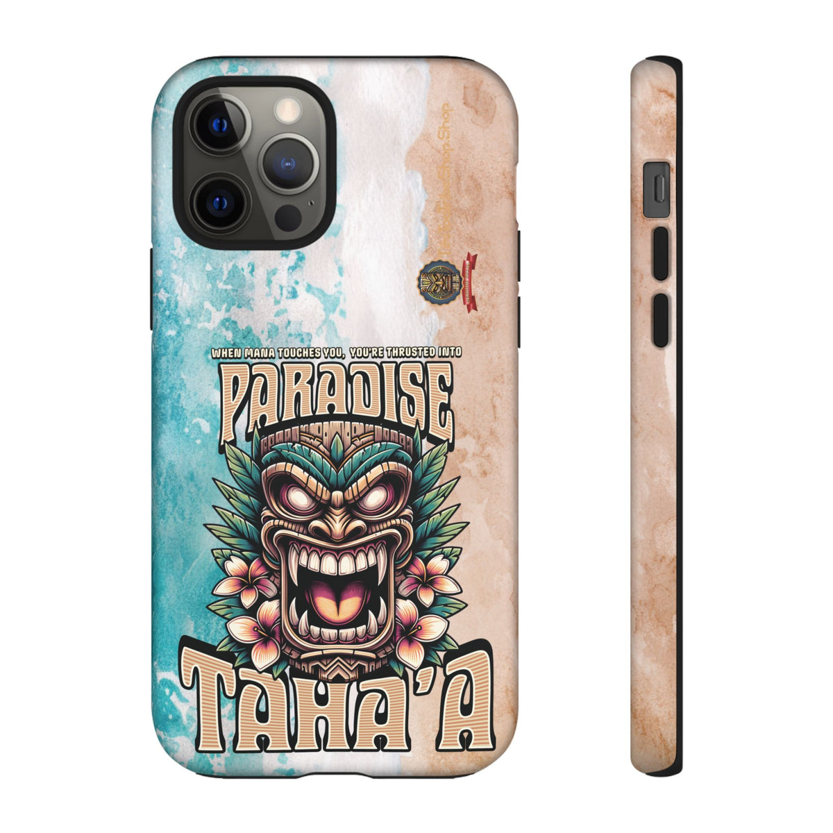 Tahaa – Coque Antichoc Premium « Tiki Féroce » | Design Tribal & Protection Maximale