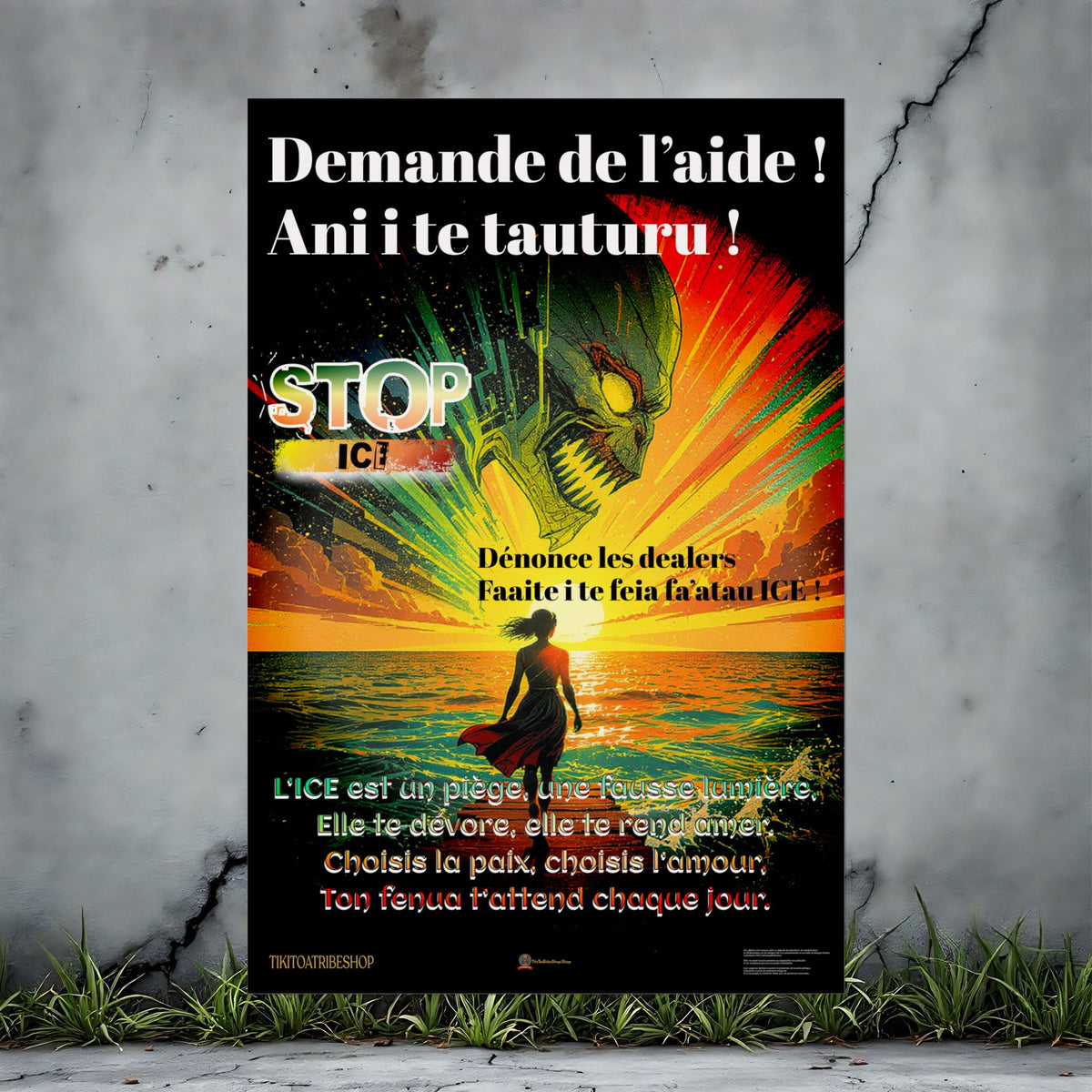 Posters Anti-ICE Polynésie – Affiches de Sensibilisation Contre la Drogue “Paruru i te ora – Brisons les chaînes de l’ICE”