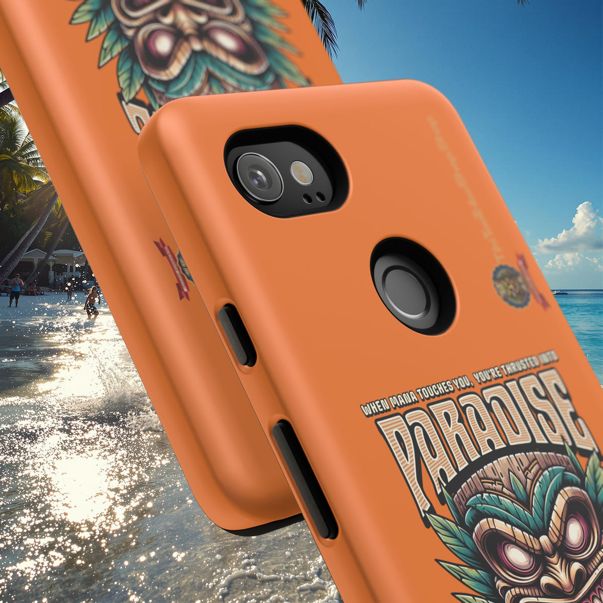 Tahaa – Coque Antichoc Premium « Tiki Féroce » | Design Tribal & Protection Maximale