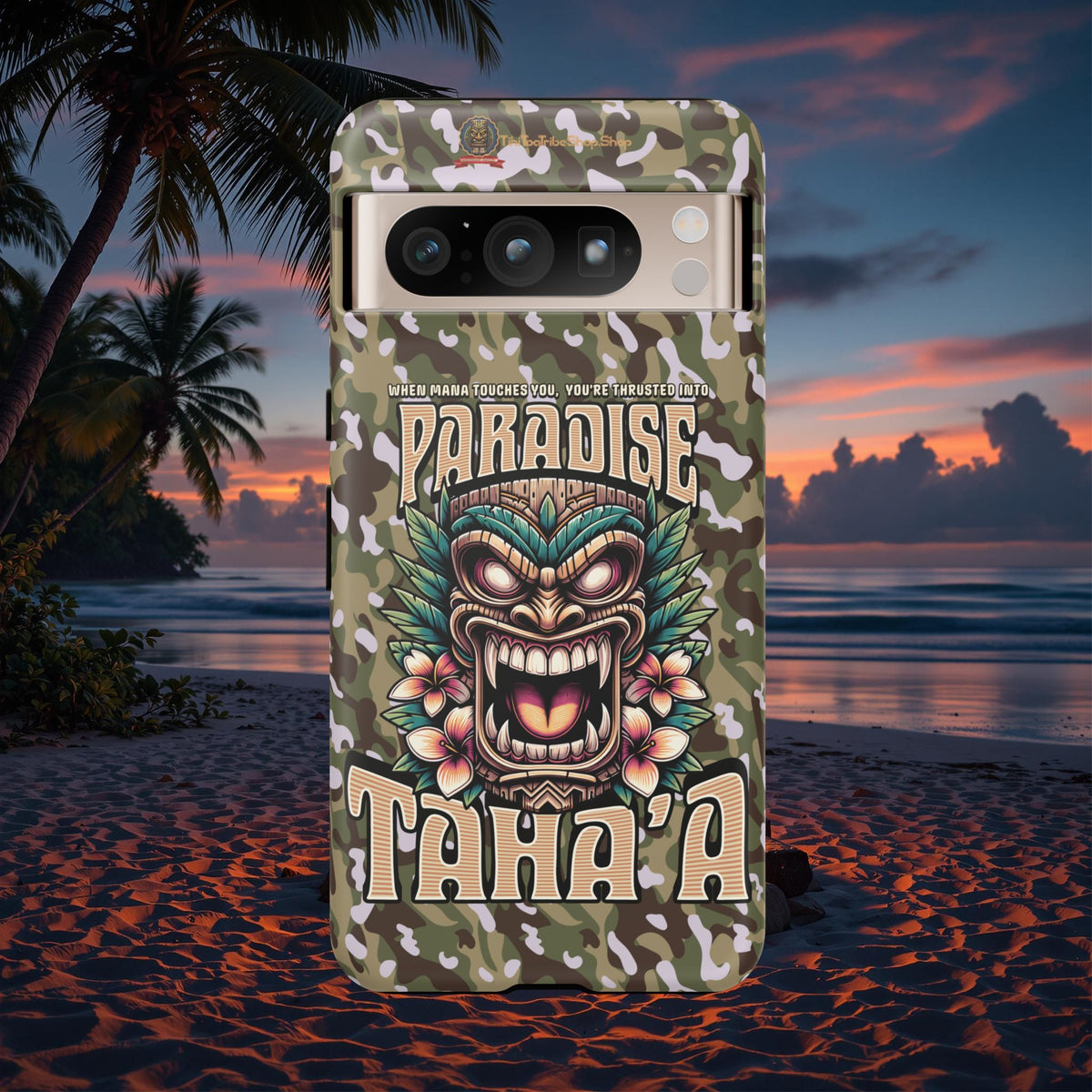 Tahaa – Coque Antichoc Premium « Tiki Féroce » | Design Tribal & Protection Maximale