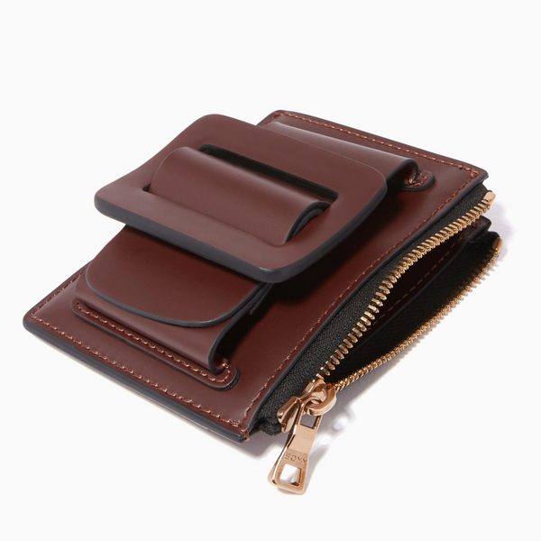BOYY PORTE-CARTES COMPACT LUXE BRUN BOIS F83872