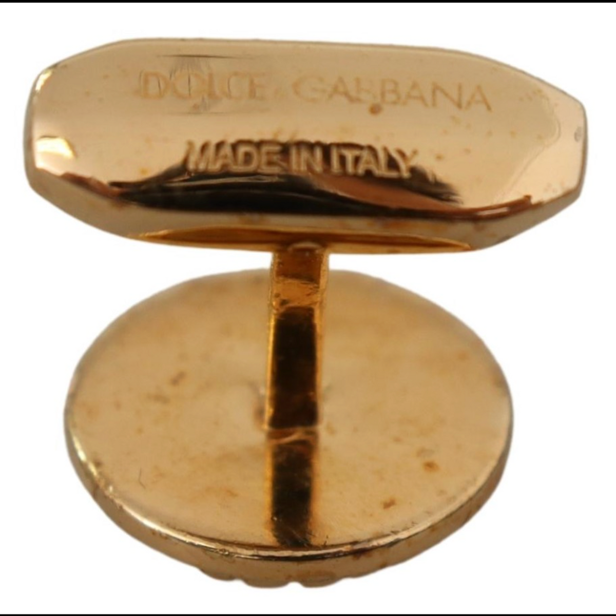 DOLCE & GABBANA Boutons de Manchette  "Laiton Plaqué Or & Design Rond"