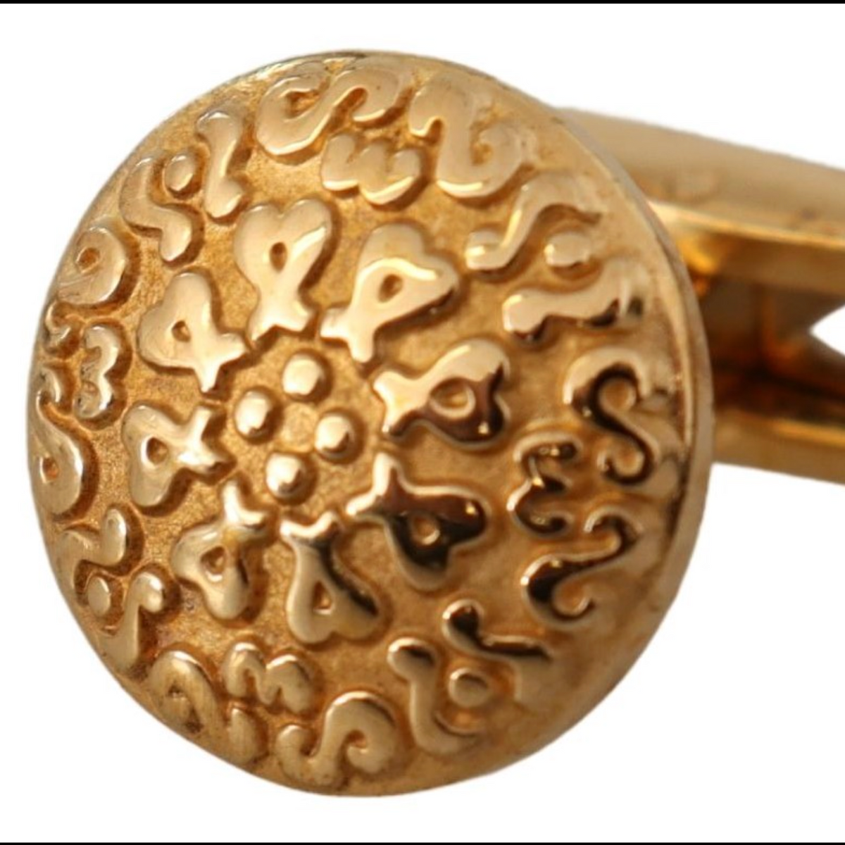 DOLCE & GABBANA Boutons de Manchette  "Laiton Plaqué Or & Design Rond"