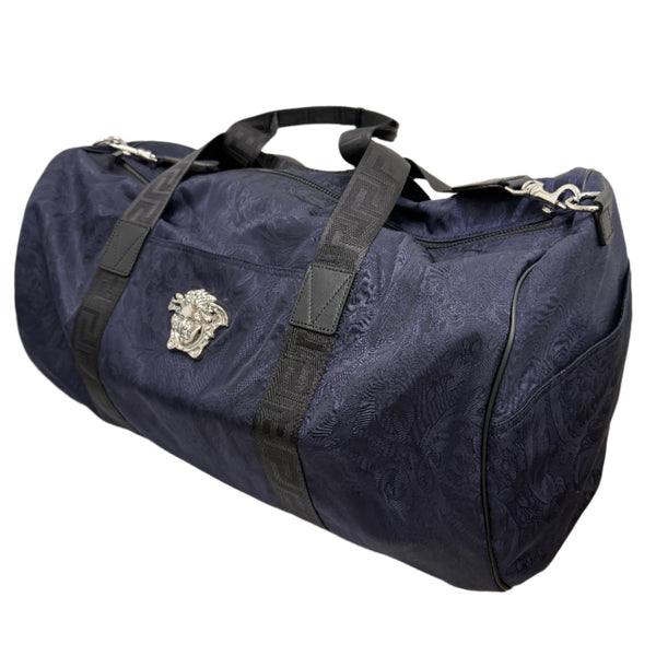 VERSACE Sac de Voyage Duffle Medusa Bleu en Jacquard