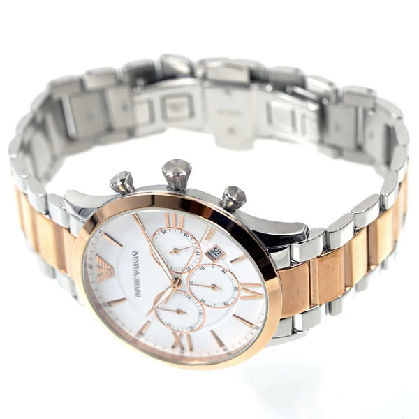 ARMANI AR11209 Montre Emporio Armani  : "Gianni T-Bar" Chronographe Bicolore