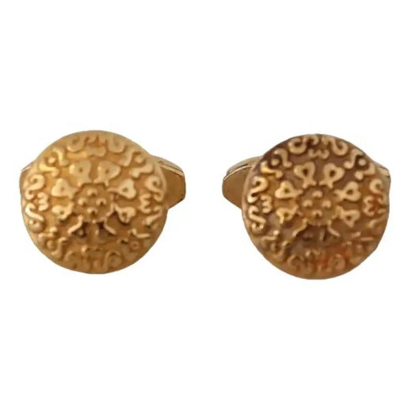 DOLCE & GABBANA Boutons de Manchette  "Laiton Plaqué Or & Design Rond"