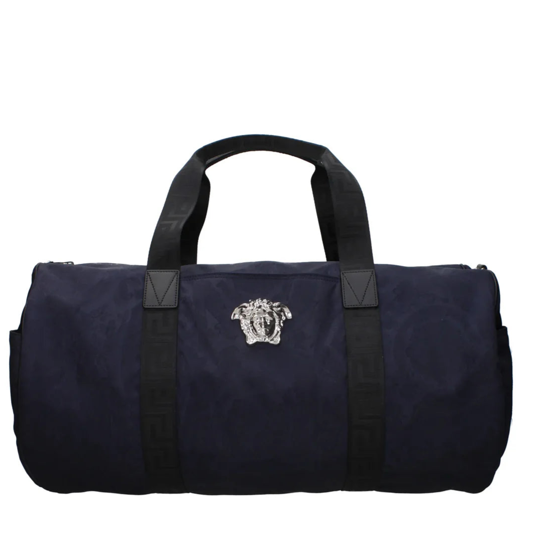 VERSACE Sac de Voyage Duffle Medusa Bleu en Jacquard