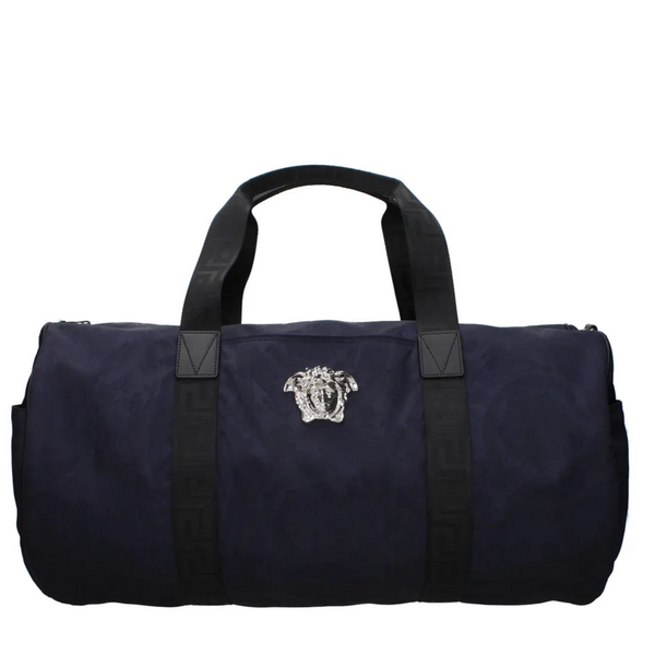 VERSACE Sac de Voyage Duffle Medusa Bleu en Jacquard