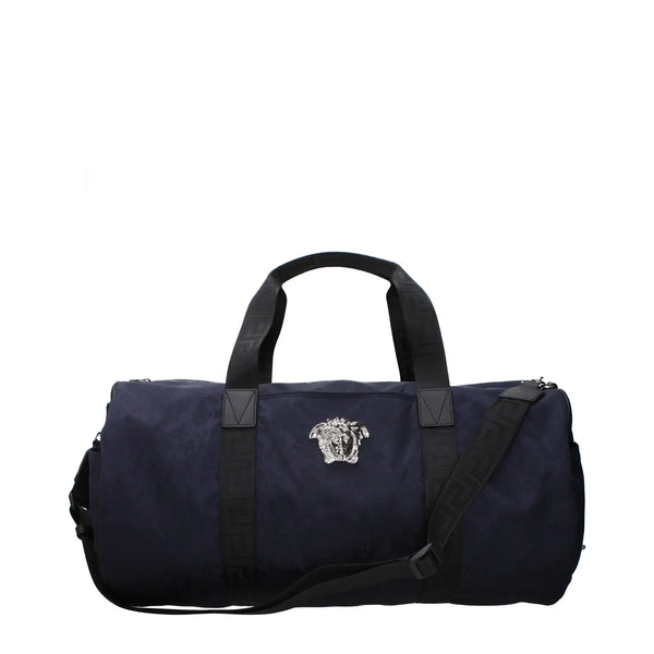 VERSACE Sac de Voyage Duffle Medusa Bleu en Jacquard