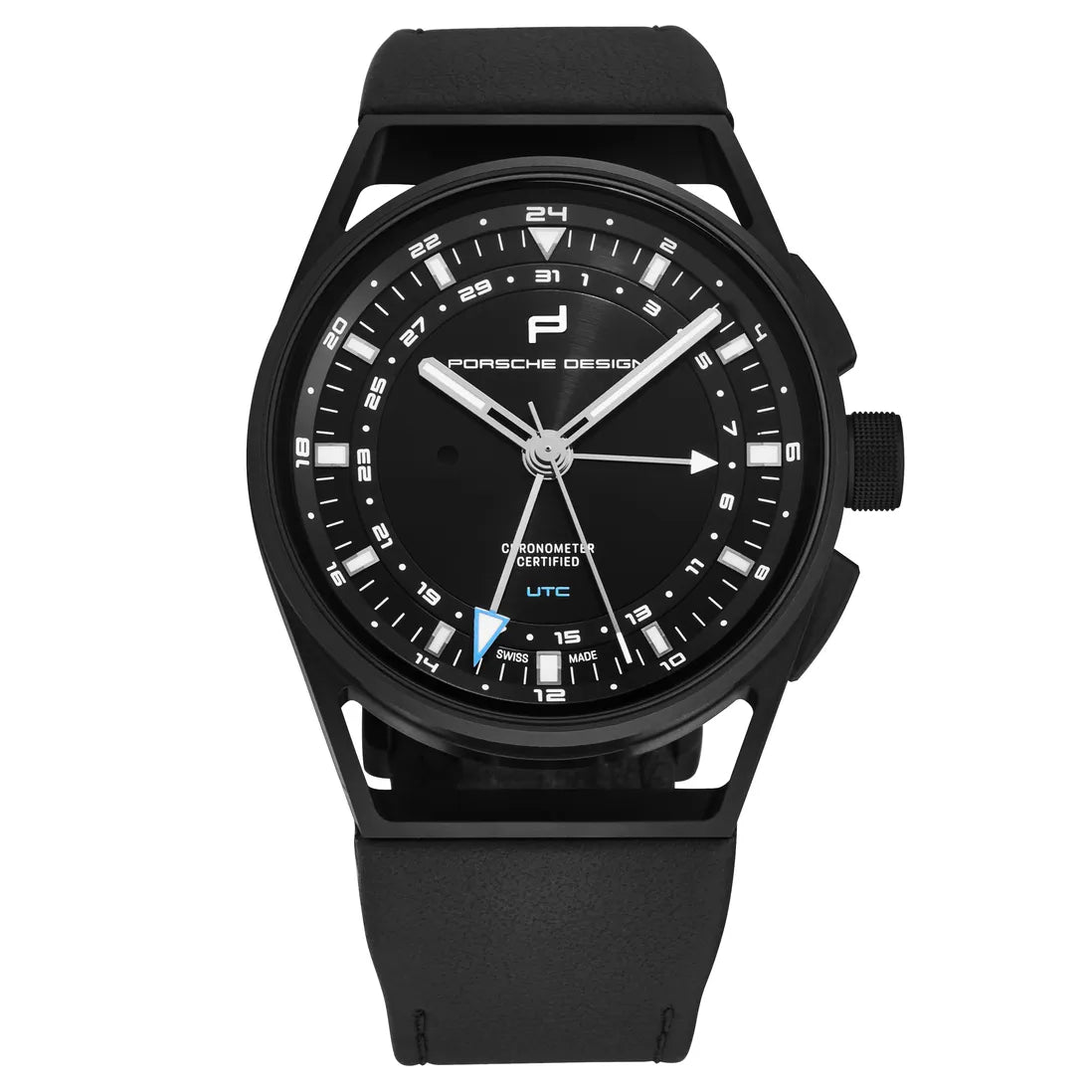 PORSCHE DESIGN Globetimer UTC Black Titanium Watch - COSC Certified Chronometer Precision - 10ATM.