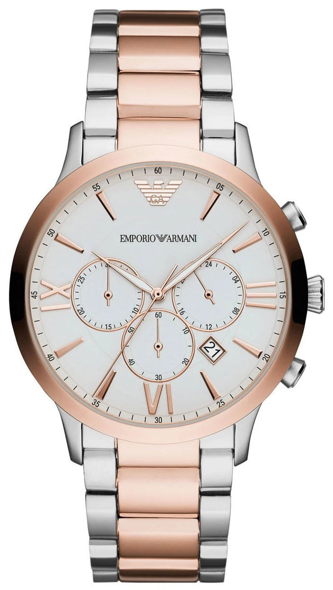 ARMANI AR11209 Montre Emporio Armani  : "Gianni T-Bar" Chronographe Bicolore
