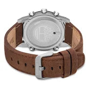 TIMBERLAND MONTRE ANALOGIQUE-DIGITALE HOMME BRACELET CUIR MARRON BAROMÈTRE